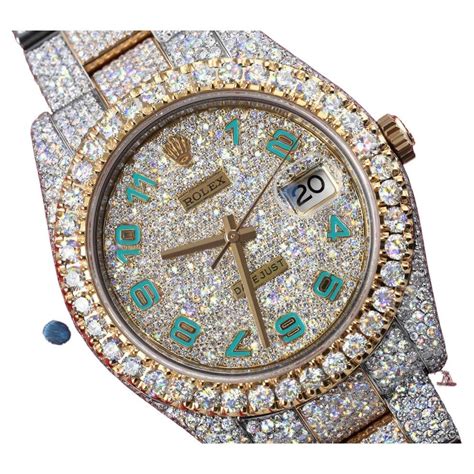 iced out arabic rolex